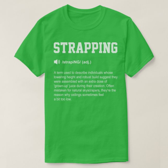 Strapping Funny Dictionary Gym Meaning T-Shirt (Design Front)