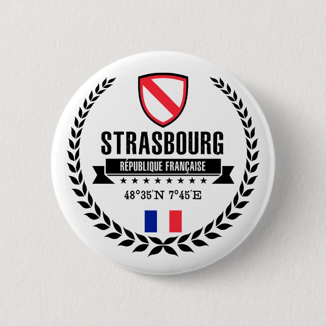 Strasbourg 6 Cm Round Badge (Front)