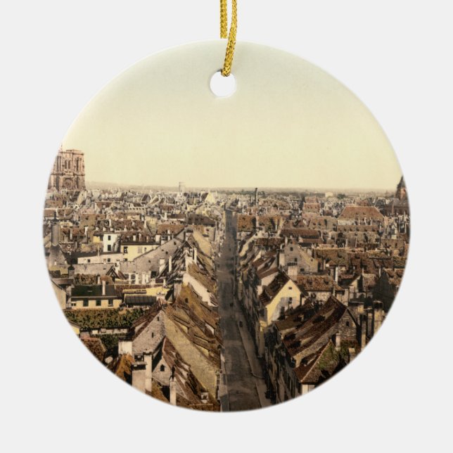 Strasbourg, Alsace, France Ceramic Tree Decoration (Front)