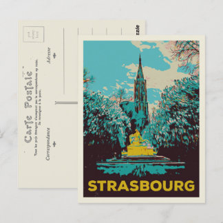 Strasbourg Cathedral illustration France Postcard