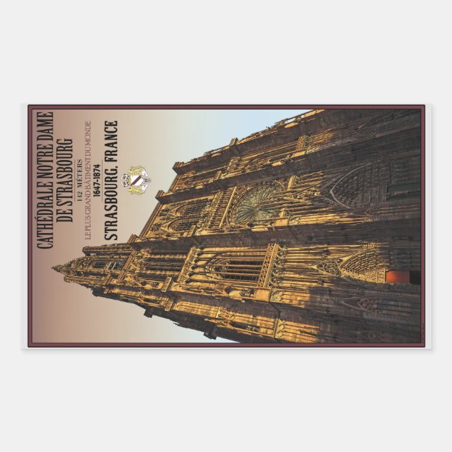 Strasbourg - Cathedral Notre Dame Rectangular Sticker (Front)