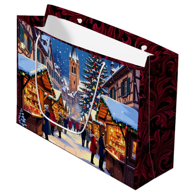 Strasbourg, France Christmas   Large Gift Bag (Front Angled)