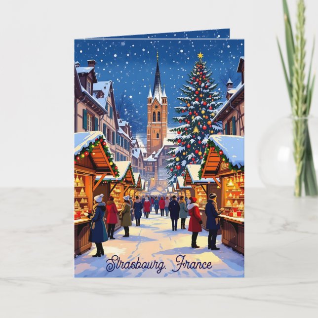 Strasbourg, France Christmas Market Personalized Card (Front)