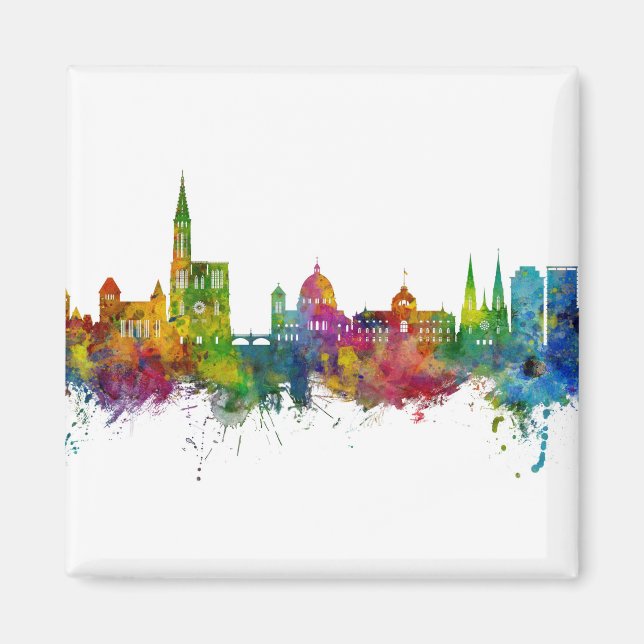 Strasbourg France Skyline Magnet (Front)