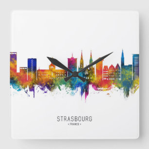 Strasbourg France Skyline Square Wall Clock