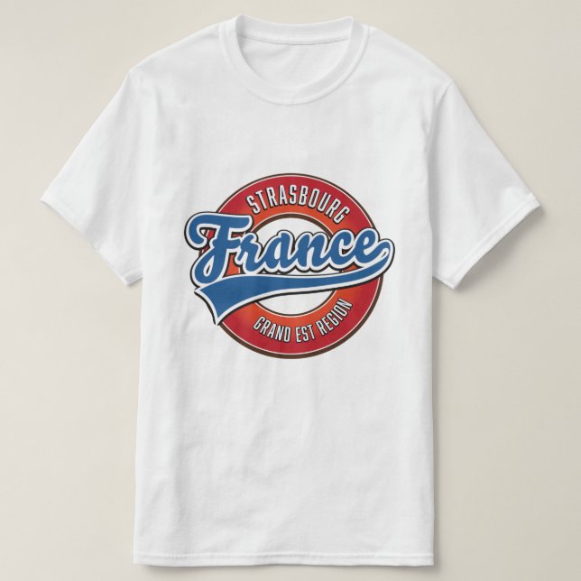 Strasbourg Grand Est region France Retro logo  T-Shirt (Design Front)