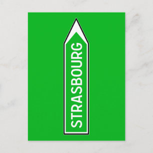 Strasbourg, Road Sign, France Postcard