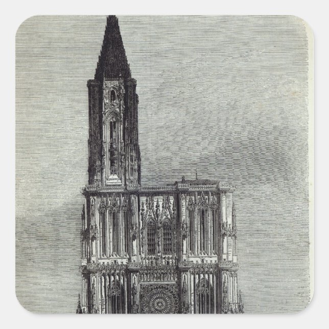 Strasburg Cathedral Square Sticker (Front)