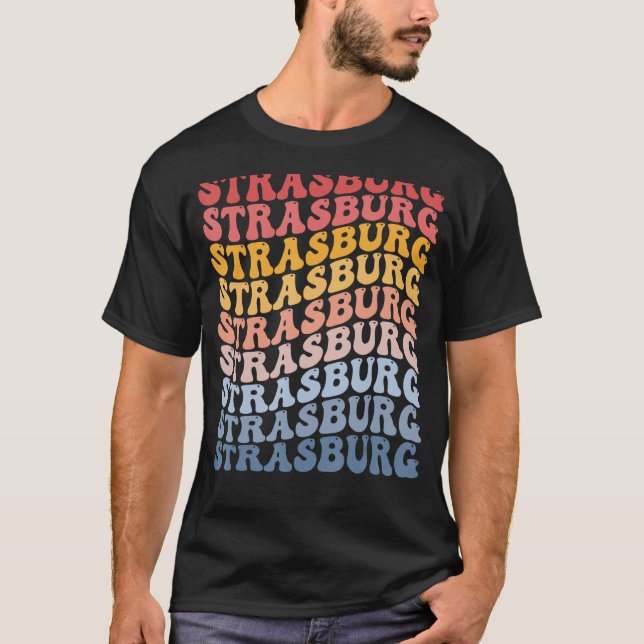 Strasburg City Groovy Retro T-Shirt (Front)