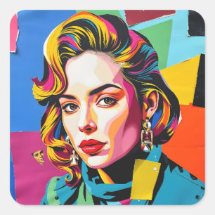 “Strasha” - Gloss Pop Collage Dream Square Sticker