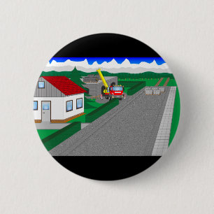 Straßen und Hausbau 6 Cm Round Badge