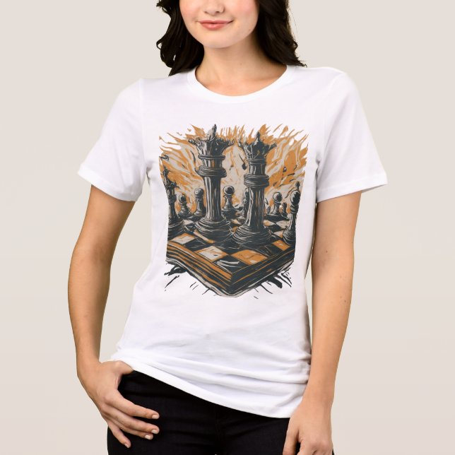 Strategic Chessboard Sketch T-Shirt Tri-Blend Shirt (Front)
