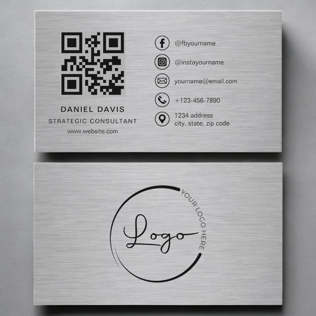 Strategic Consultant Metal QR Code Business Card (Creator Uploaded)