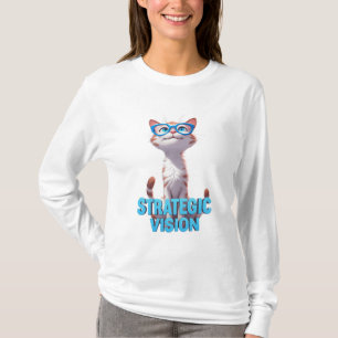 Strategic Vision Cat Wearing Blue Glasses T-Shirt
