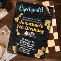 Strategy Chess Birthday Invitation Fun Game Night