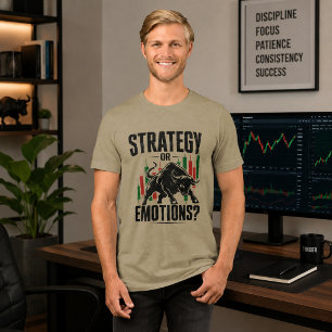 Strategy or Emotions Bull Trading Mindset Design Tri-Blend Shirt