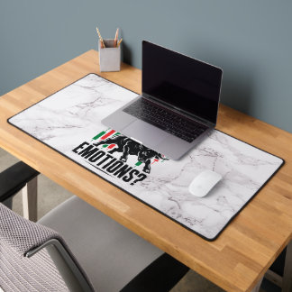 Strategy or Emotions Trading Mindset marble Design Desk Mat