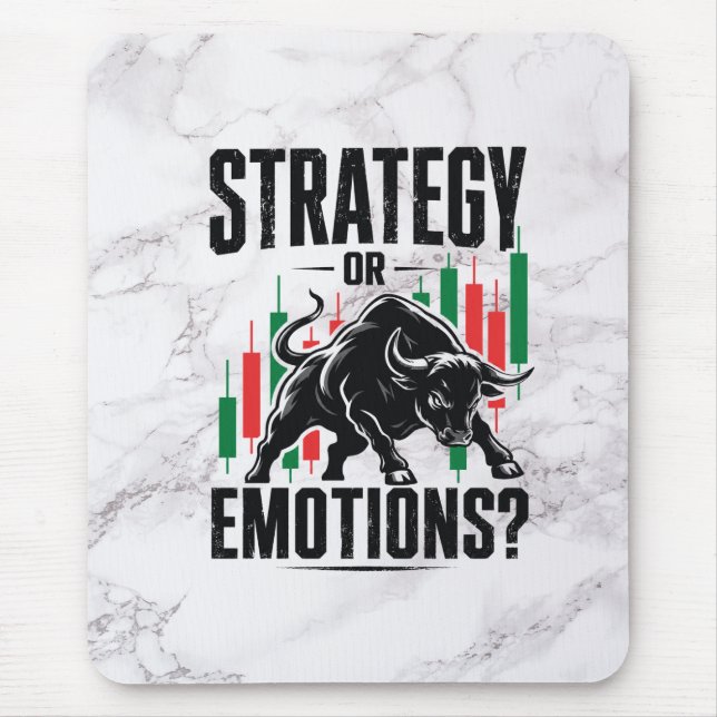 Strategy or Emotions Trading Mindset marble Design Mouse Pad (Front)