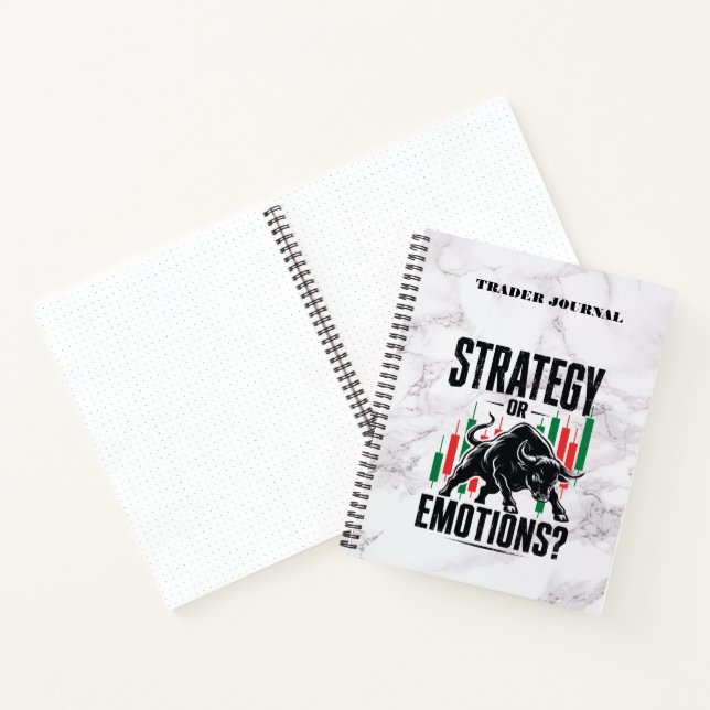 Strategy or Emotions Trading Mindset marble Design Notebook (Inside)