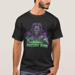 Strategy Wins Alien Gamer T-Shirt   Sci-Fi Chess M