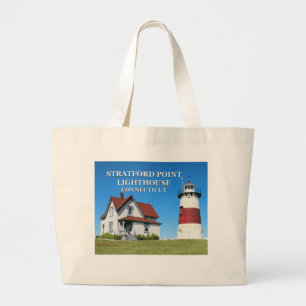 Stratford Point Lighthouse, Connecticut Large Tote Bag
