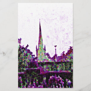 Stratford-upon-Avon England Purple Garden jGibney Stationery