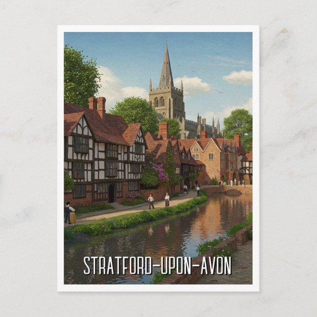Stratford-Upon-Avon England Travel Postcard (Front)