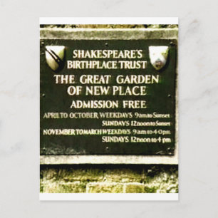 Stratford-upon-Avon Shakespeare's Birth jGibney Postcard