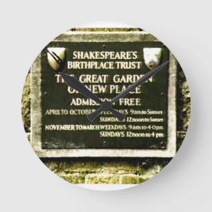 Stratford-upon-Avon  Shakespeare's Birth jGibney Round Clock