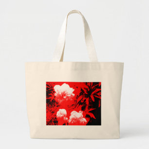 Stratford-upon-Avon White Flowers In The Red jGibn Large Tote Bag