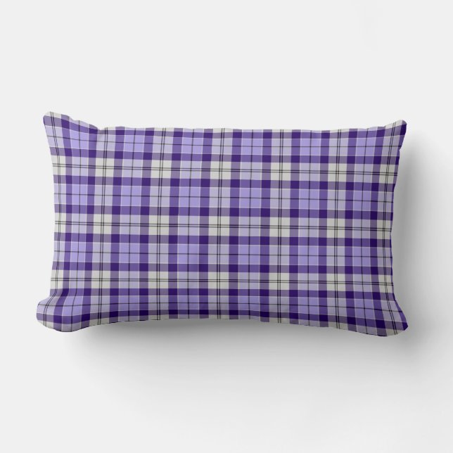 Strathclyde  District Tartan Purple Plaid Lumbar Cushion (Front)