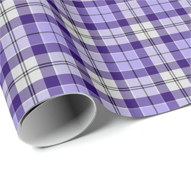 Strathclyde Scotland District Tartan Purple Plaid Wrapping Paper (Roll Corner)