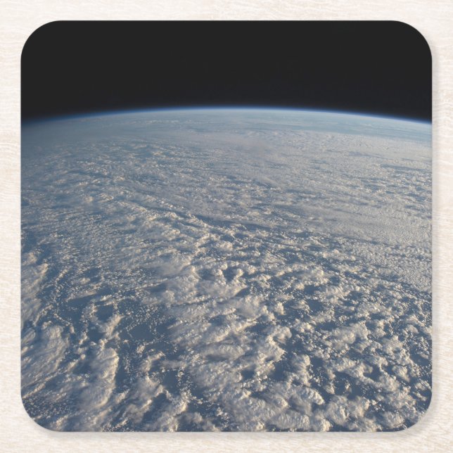 Stratocumulus Clouds Above The Pacific Ocean. Square Paper Coaster (Front)