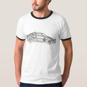 Stratos Lancia Rally Car Outline Tee Hikingduck