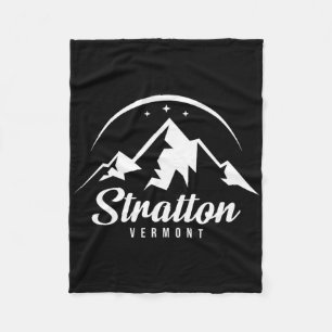 Stratton Vermont Ski Resort Skiing Snowboarding Fleece Blanket
