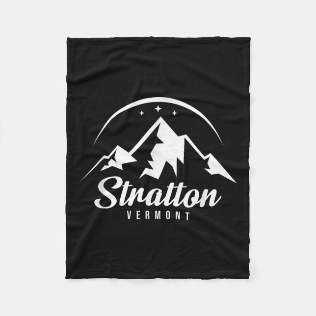 Stratton Vermont Ski Resort Skiing Snowboarding  Fleece Blanket (Front)