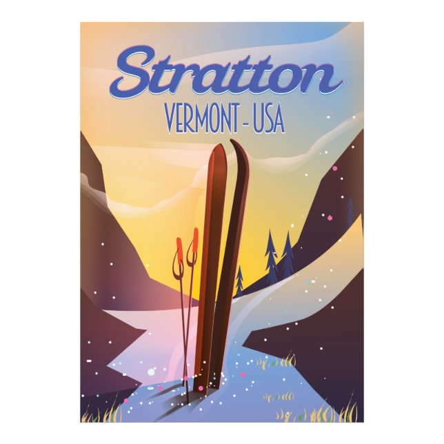 Stratton Vermont ski travel poster (Front)