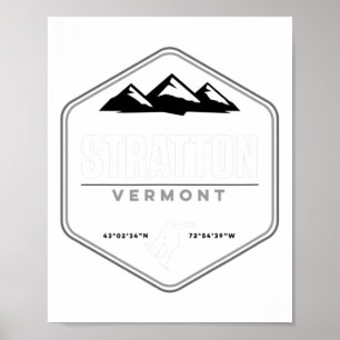 Stratton Vermont Snowboarding T Shirt  Poster