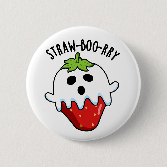 Straw-boo-rry  Funny Strawberry Pun  6 Cm Round Badge (Front)