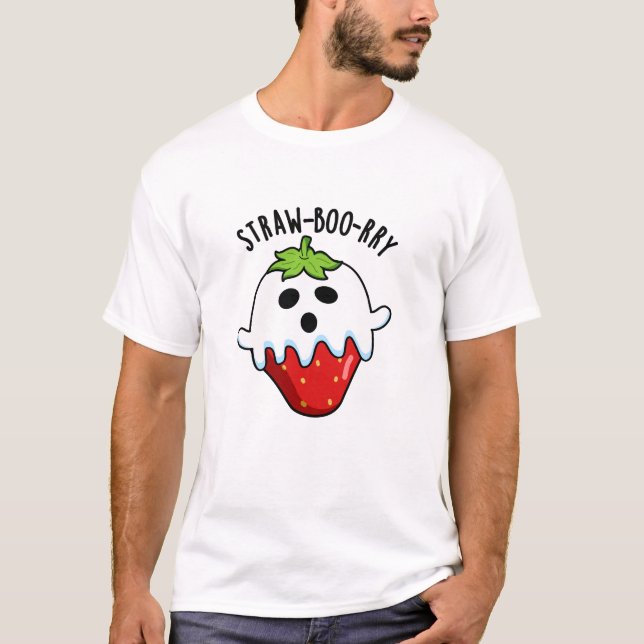 Straw-boo-rry  Funny Strawberry Pun  T-Shirt (Front)