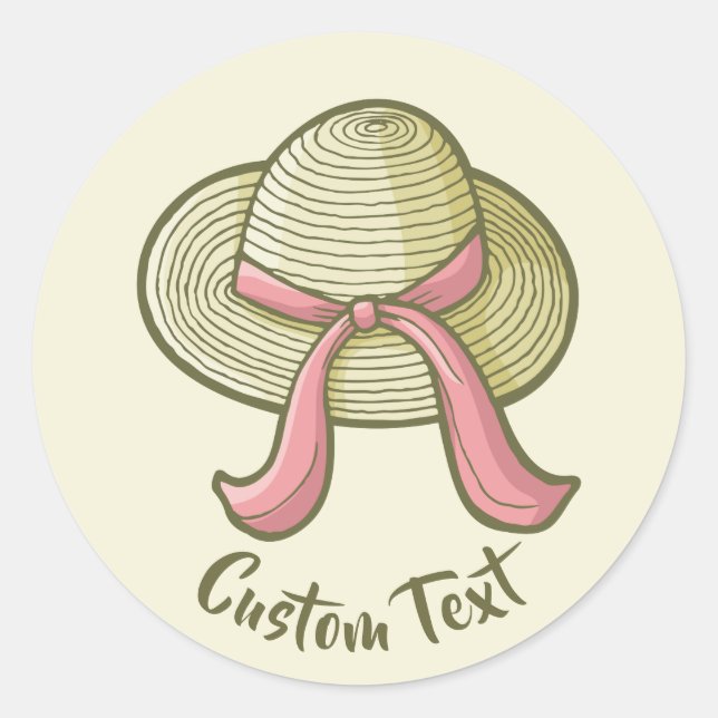 Straw Hat Yellow Classic Round Sticker (Front)