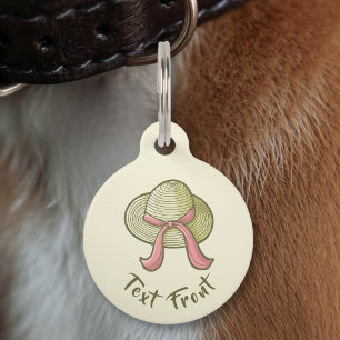 Straw Hat Yellow Pet Tag
