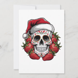 straw santa Day of the Dead Holiday Card