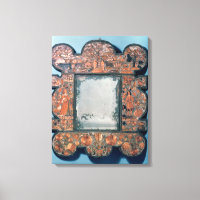 Straw-work mirror frame, 1670-80