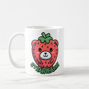 Strawbearry! Cute Strawberry Bear Pun Cartoon Coffee Mug