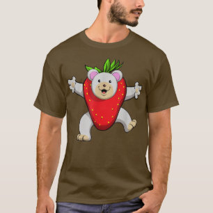 Strawbeary Strawberry Polar Bear Berry Pun Valenti T-Shirt