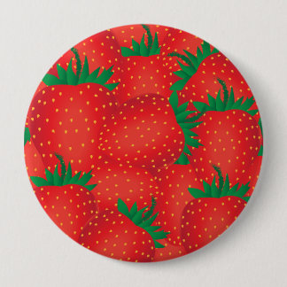 Strawberries 10 Cm Round Badge