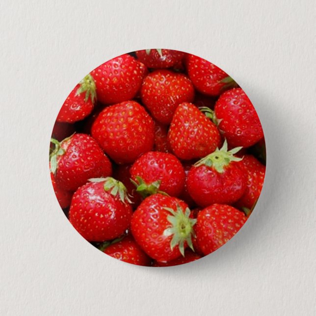 Strawberries 6 Cm Round Badge (Front)