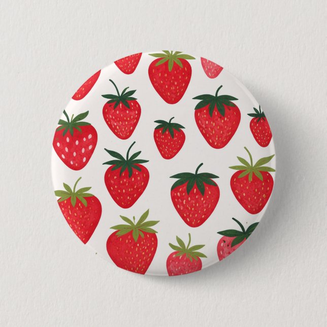 Strawberries 6 Cm Round Badge (Front)