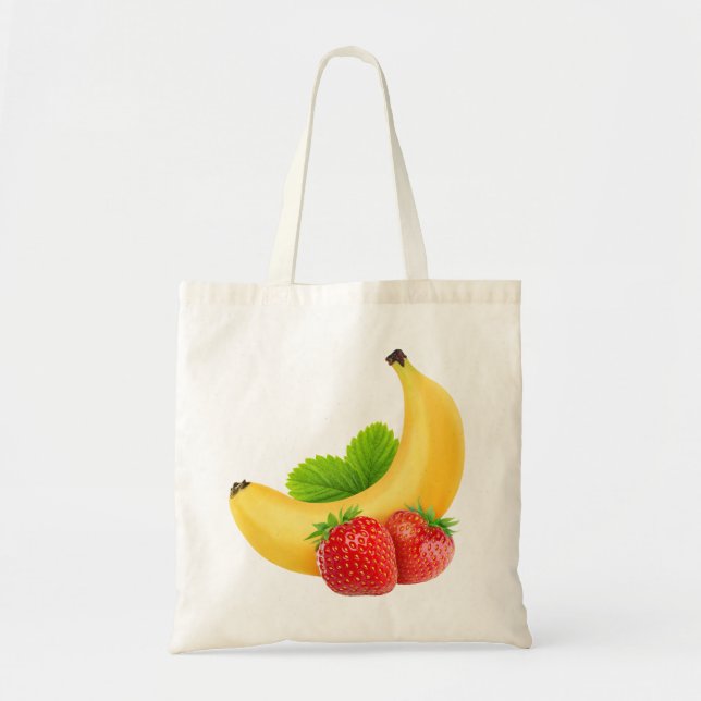 Strawberries and banana tote bag (Front)